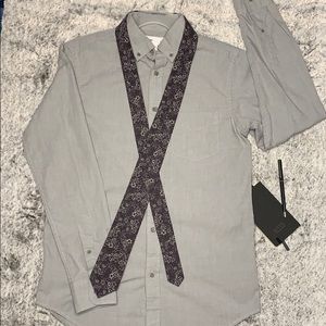 Old Navy Slim Fit Light Gray Button Up